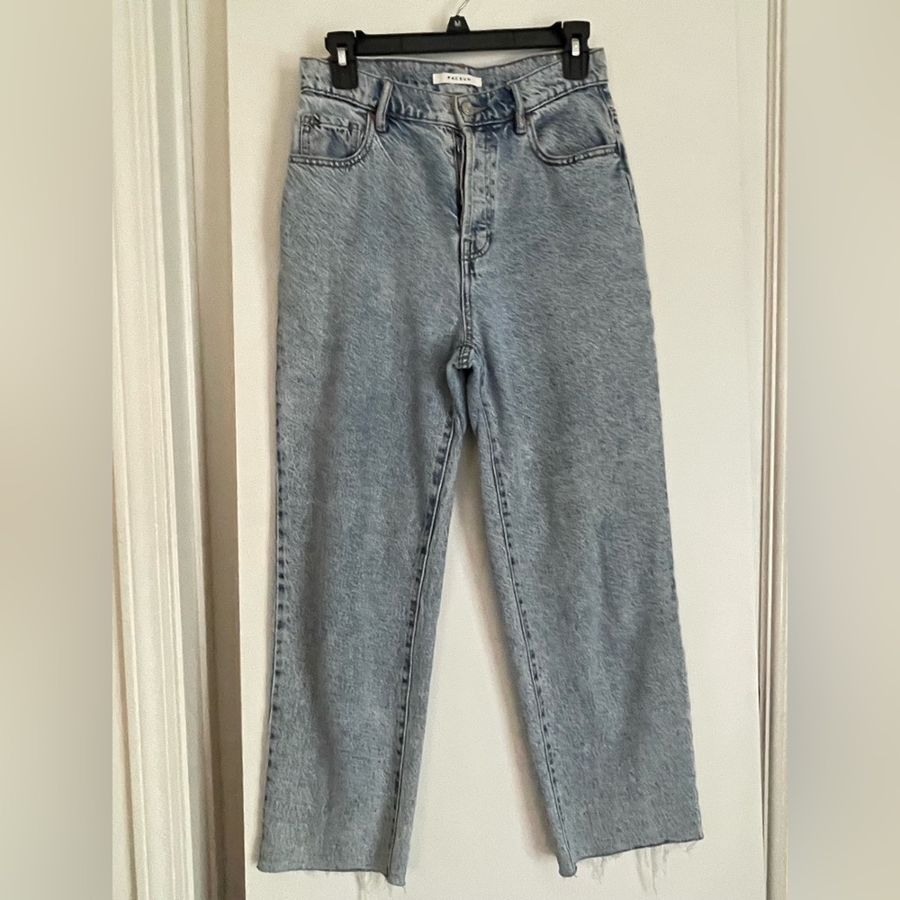 PAC Sun High Rise Straight Leg Boyfriend Jeans Light Wash Relaxed Fit